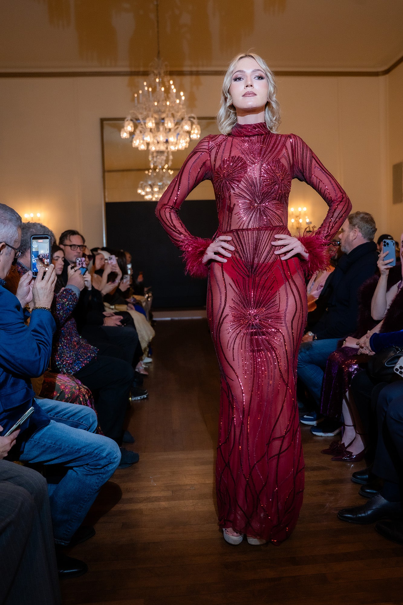 The Merlot Lace Gown